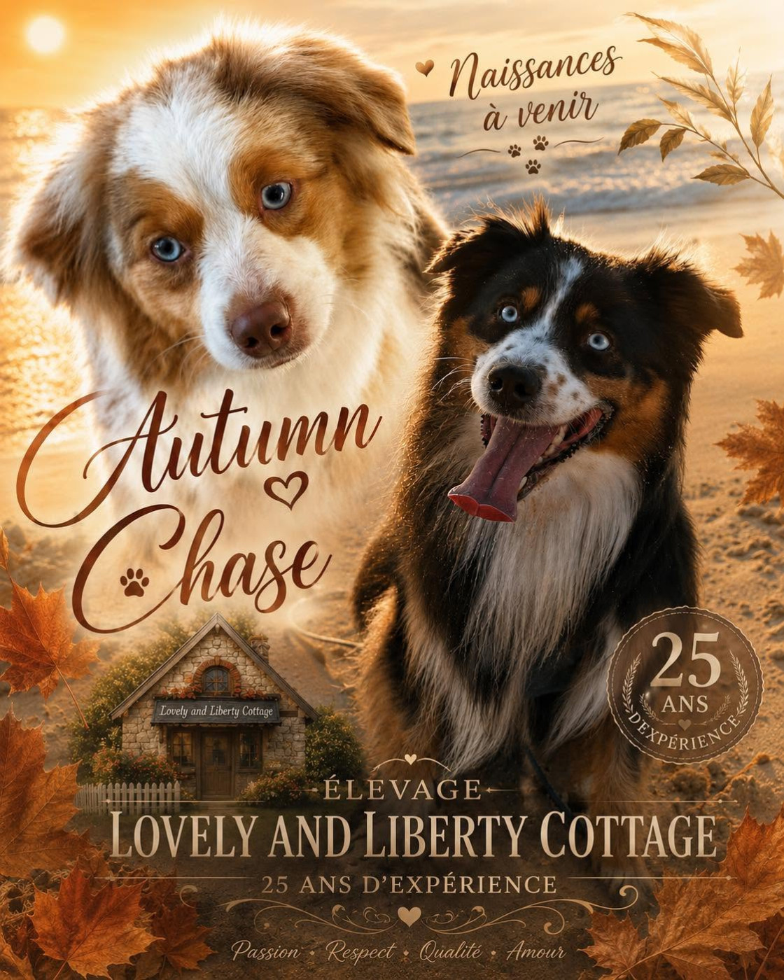 Chiot Berger Américain Miniature  Lovely And Liberty Cottage